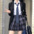 NLMCjk套装兔姬舍制服西装外套女秋季学院风校供冬季黑色西服 烟灰+常规黑色西服+无绣白衬+ S