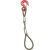 钢丝绳成套吊索具吊钩起重钢丝绳吊带单肢吊钩压制钢丝绳单腿吊具 0.5T3米