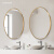 莱姆森（Lamxon）现代简约浴室镜子壁挂贴墙椭圆形带框卫浴镜装饰镜卫生间化妆镜子 宽60*高80cm 高清银镜+金框