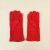 HKFZ加长加厚牛皮电焊手套二层牛皮电焊工手套防护劳保耐高温手套 32cm红色牛皮手套 均码