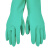 海斯迪克 丁腈手套 厨房防水防滑手套 33cm绿色5双 M 