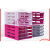桌面组合抽屉式a4文件收纳盒塑胶办公档案整理柜资料矮柜 1#A4S双抽盒(粉色)