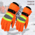 安达通 环卫保暖手套 冬季加绒加厚工作手套 反光条防水手套均码 