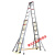 升降人字梯折叠伸缩加厚程梯便携别墅户外67米铝合金梯子 伸米/缩4.米/4.0厚
