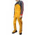 牛皮焊工服长袖围裙耐磨耐高温防火花防烫焊工防护服劳保用品 黄色高领短款80cm XL