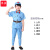 谋福 演出服志表演服 长征合唱服装 蓝色红军短袖套装 185cm 