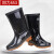 女式中筒雨鞋 PVC防滑防水中筒雨靴 牛筋底劳保雨靴 黑色 853中筒靴/40