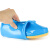 上海牌 301 女士高筒雨靴 防滑耐磨防水鞋时尚舒适PVC户外雨靴 可拆卸棉套 蓝色 38码