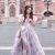 紫芸蒂娜公主裙成人蓬蓬裙高级感博主洛丽塔迪士尼穿搭在逃生日小礼裙礼服 紫色 重工大版型 XL 高