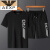 AEXP阿玛EA7XP尼旗下夏季新款男士短袖t恤套装五分裤休闲短裤男 短袖短裤套装A1929黑色 M 建议[100-120]斤