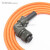 伺服电机电源电缆线MR-PWCNS4-5M 8 10 12M航空插头4芯动力线 橙色 高柔 5m