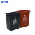 希万辉 60L咖啡色湿垃圾 上海环卫加厚摆盖方形分类垃圾桶XWH0010