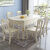 家云轻美式全实木餐桌椅组合现代简约长方形轻奢小户型伸缩折叠家用饭桌 象牙白 1.2米桌+4椅