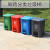 大号脚踏式分类垃圾桶四色户外商用带盖厨房垃圾箱清洁脚踩 100L脚踏K款绿色厨余送一卷垃圾
