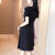 凡普斯尚（FanPuSiShang）连衣裙女夏季法式2023新款短袖复古名媛赫本小黑裙气质显瘦 黑色短袖 3XL 143-156斤