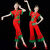 承蜜2023新款秧歌舞蹈服装演出服女中老年腰鼓服扇子舞民族广场舞套装 红色长袖 4xl(155斤到170斤左右)
