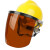 安全帽支架面屏防护头戴式焊帽面罩电焊工专用烧氩弧焊接防护罩E 红】安全帽+支架+茶色屏