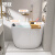 果敢 小户型亚克力浴缸迷你日式深泡家用网红独立式洗澡泡澡可移动055 白色独立缸（不含龙头） 0.8米