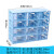 物品收纳盒抽屉式零件盒桌面收纳柜乐高零件整理箱塑料盒子 B-8#天蓝(12个一组)无隔板