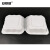 安赛瑞 一次性打包快餐盒 20×20×7.2cm（150个装）加厚单格可降解汉堡盒 外卖连体带盖盒便当盒 白色 25069