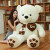 机灵熊泰迪熊毛绒玩具熊公仔特大号布娃娃玩偶女生抱抱熊猫睡觉生日礼物 深棕色（围巾熊） 160厘米