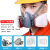 LISM7502全脸防毒面具防有毒气体活性炭喷漆专用全面罩化工农药电焊防 白色面具7件套+40片T型棉