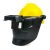 高空作业电焊面罩氩弧焊变光头戴式插配安全帽面屏电焊帽焊工 黄安全帽+变光款 插槽式高空面