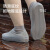 慎固 防水鞋套 1双 加厚硅胶一体成型可折叠 防雨防滑雨靴套 黄色 L码【40-45】 