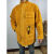 扬笙福牛皮电焊工防护服烧焊工作服焊接隔热防烫保护衣黄色衣 黄色背带裤前面 XL