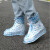 洁瑞臣加厚透明雨鞋套(有白色、蓝色) 浅蓝色 XL号