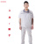 中国中车短袖工作服夏季薄款车间套装米白色 米白上衣加裤子 短袖后背带标 160/S S