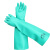 37-185丁腈宽口长袖耐油耐磨耐酸碱化学品工业用手套 绿色一双 M