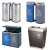 京京 不锈钢分类垃圾桶可回收不可回收垃圾箱室内外两分类环保果皮双筒 A-176D(66*32*65cm)
