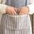 日式棉麻厨房家用围裙防油罩衣工作服咖啡文艺围裙 咖色上条纹