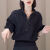 俞兆林黑色宽松立领套头拉链卫衣女秋季新款韩系潮流设计感慵懒卫衣外套 黑色常规款 S