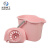 米奇特工 拖把桶 塑料加厚带轮墩布桶 挤水桶 简易手动地拖桶 粉红色