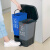 四分类垃圾桶垃圾分类垃圾桶带盖商用客厅大号干湿脚踏公共场合厨 深蓝色 30L.蓝.可回收物