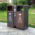 迪恩斯（DEANS）户外不锈钢分类垃圾桶室外两分类大号商用市政垃圾箱小区街道果皮箱 咖啡色不锈钢