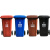 户外大号分类垃圾桶加厚商用240升干湿分离桶小区120L带盖环卫桶 100L特厚红色有害垃圾+盖 +实心轮轴