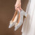 先百伦（SINBAVLEN）红色婚鞋女婚纱秀禾两穿高跟新娘鞋2023秋季新款法式结婚单鞋粗跟 金色 金色4.5厘米 35