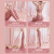 仰卧起坐小燕飞脚蹬拉力器男女家用健身瘦肚力量训练瑜伽弹力绳 4管粉色一条装