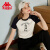 卡帕（Kappa）Kappa   合作款短袖新款女夏美式休闲撞色圆领T恤夏季 韩国白-012 S