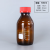 DYQT透明茶色蓝盖试剂瓶丝口瓶密封瓶螺口带刻度蓝盖瓶玻璃取样瓶 棕色红盖500ml 红盖+四氟垫