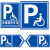 无障碍停车位指示标识残疾人专用车位地面标志提示警示警告反光牌 无障碍停车位指示(方向右) 40x20cm