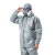 3M连体带帽化学透气实验室耐酸碱防化服4570工作服喷漆防尘防护服灰色 XL码（179-187cm）