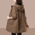 JIANYI素订2024春秋新款女士风衣外套中长款小个子洋气大尺码女装 咖啡色 M (建议100斤以内)