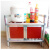 放碗柜厨房橱柜简易柜子储物柜置物架收纳柜多功能组装经济型 一层双门红色50*33*45cm
