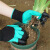 花园艺手套带爪子挖土种花防护劳保手套防滑园林户外种植劳保手套 8双*右手带4爪-绿黑