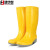 集华世 工业雨靴耐磨防滑长筒雨鞋【黄色】JHS-1590