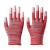 劳务手套 PU浸塑胶涂指 尼龙手套劳保工作耐磨防滑 劳动干活薄款 红色涂指手套(36双) S